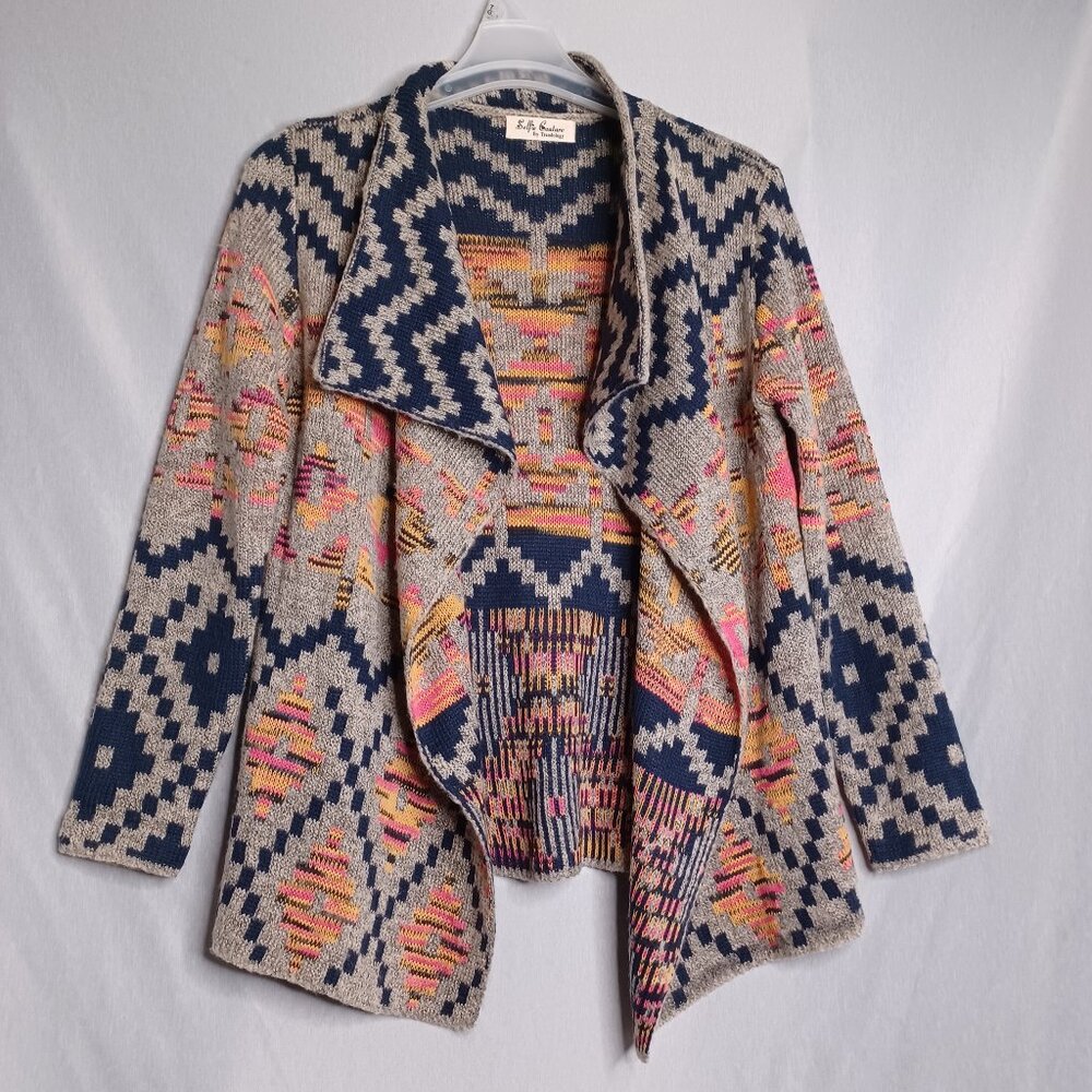 Selfie Couture Open Cardigan Sweater Womens XS/S Knit Long Sleeve Southwestern